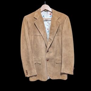 Men's VintageTan Genuine SUEDE Leather Blazer 38-40 REG